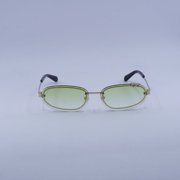 Off-White OERI13M MIAMI 7652 Sunglasses Gold Oval Frame, Green Lenses main image 7